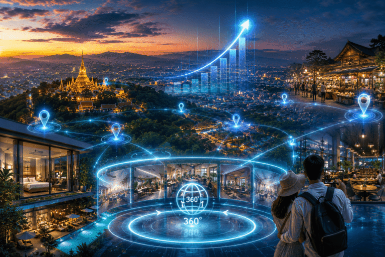 เชียงใหม่ปังในรอบสิบปี! 40,000 ล้าน ที่ธุรกิจ ต้องคว้าด้วย 360 Virtual Tour 4 เดือนแรกของปี 2569 เชียงใหม่ทำสถิติใหม่ — นักท่องเที่ยว 4.32 ล้านคน รายได้แตะ 40,000 ล้านบาท ติด Top 5 ของประเทศไทย ในขณะที่หลายจังหวัดยังโตช้า